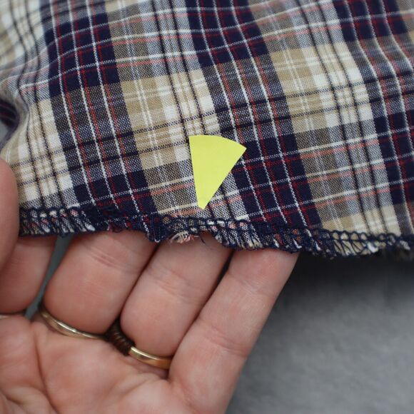 Wrangler Shirt Mens Medium Blue Red Plaid Pearl Snap Western Workwear Button Up - Picture 7 of 14